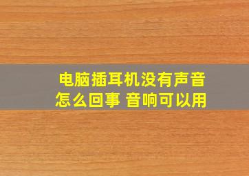 电脑插耳机没有声音怎么回事 音响可以用